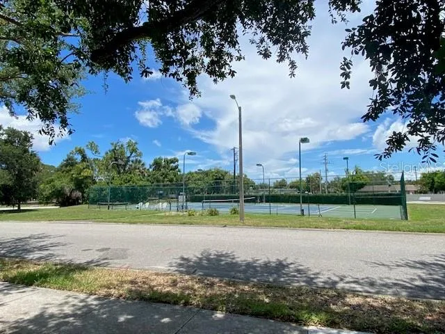 pickleball across the parking lot