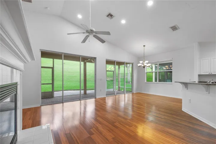 Large sliders open to rear patio