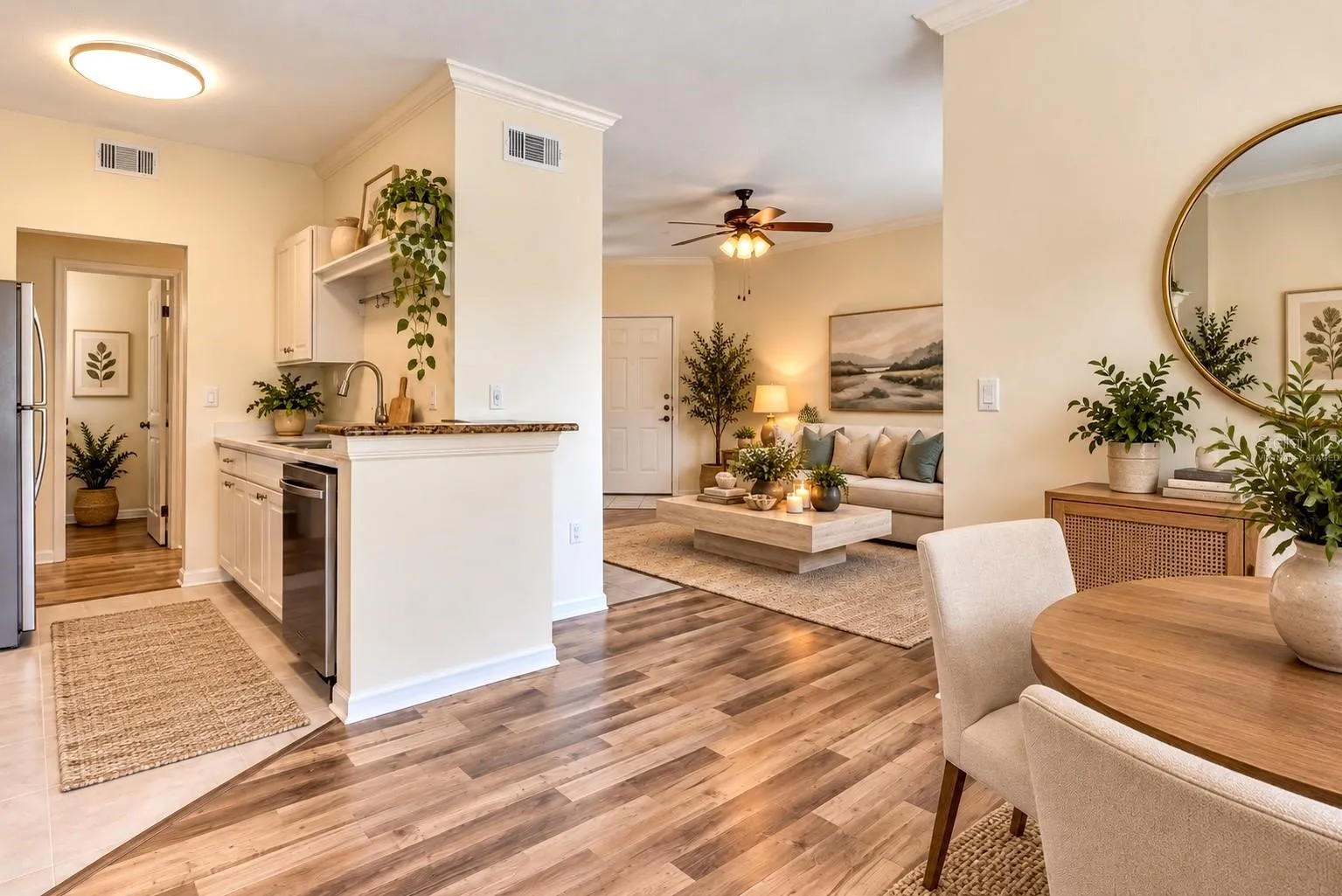 Dining room / Kitchen/ Living room Virtually Staged