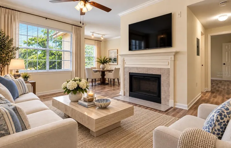 LIving room/ Dining room Virtually Staged