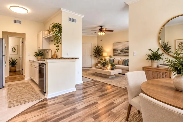 Dining room / Kitchen/ Living room Virtually Staged