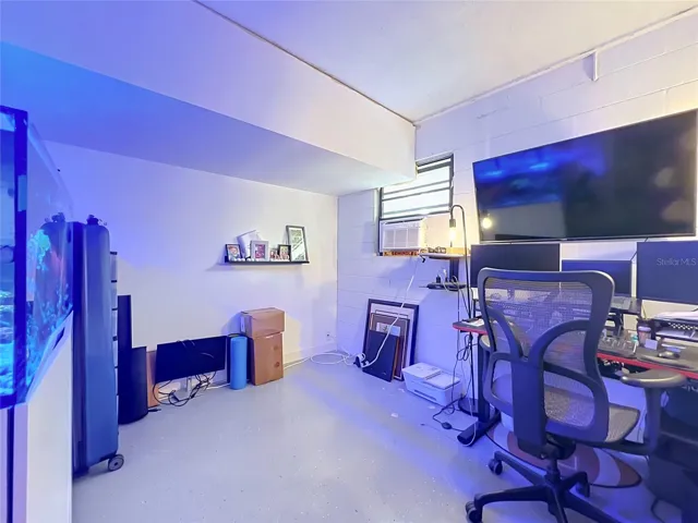 Office area built in the garage.