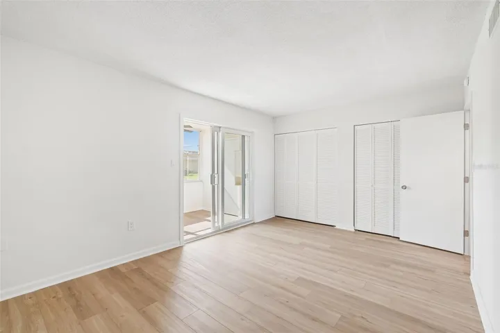 Primary bedroom with double closets