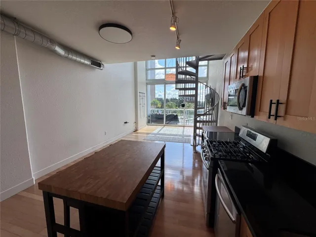 Kitchen looking at living area