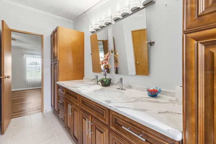 Primary bathroom with dual sink