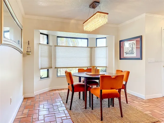 The dining room immediately to the right upon entering the house