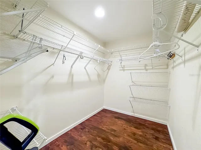Walk in closet for the primary bedroom