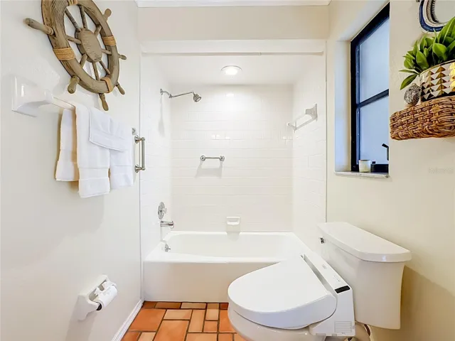 Second bathroom offers a bidet