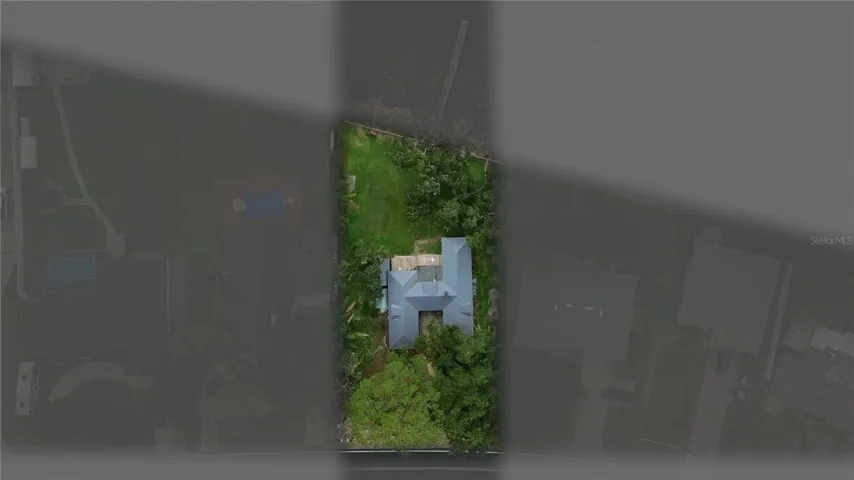 Aerial view of property line