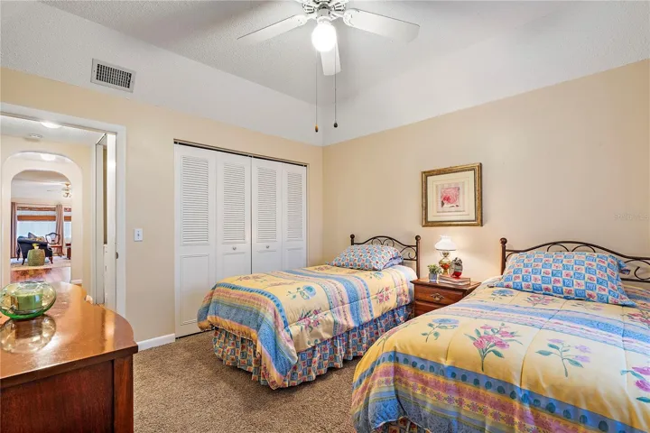 Guest bedroom with built-in closet