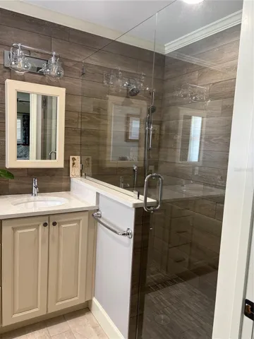 Walk in shower in primary bathroom