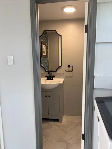 Half bath in garage