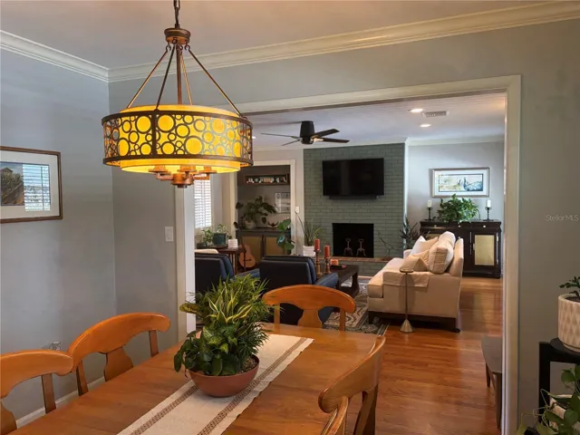 View from dining room into Family Room