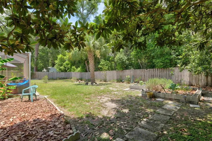 Fenced back yard