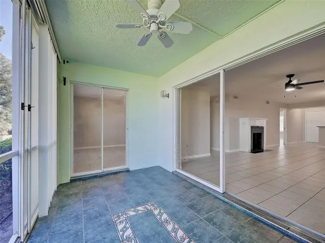 Sliding doors to living room and primary bedroom