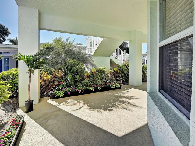 Outside of front door - Note lovely landscaping