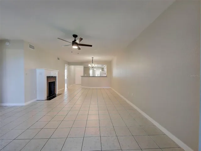Living Area (note decorative fireplace)