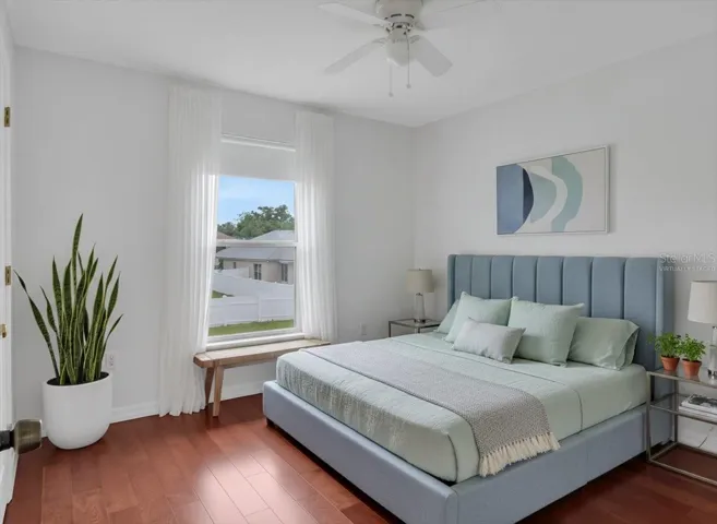 Virtually Staged Guest Bedroom 1 Hardwood