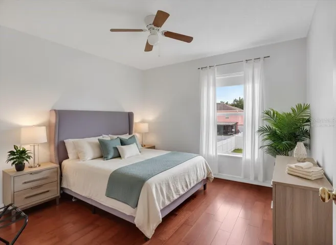 Virtually Staged Guest Bedroom 2 HardWood Floors
