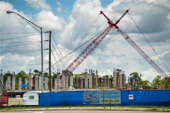 Construction progress on the future Sarasota Memorial North Port Hospital.