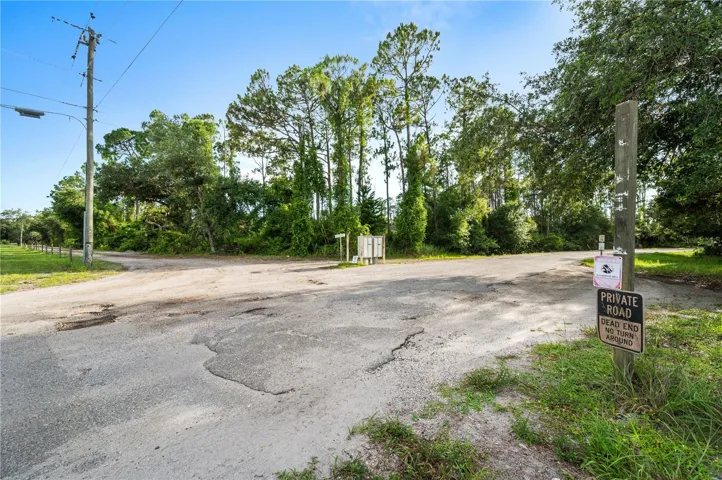 Private road access provides a quiet and secluded setting.