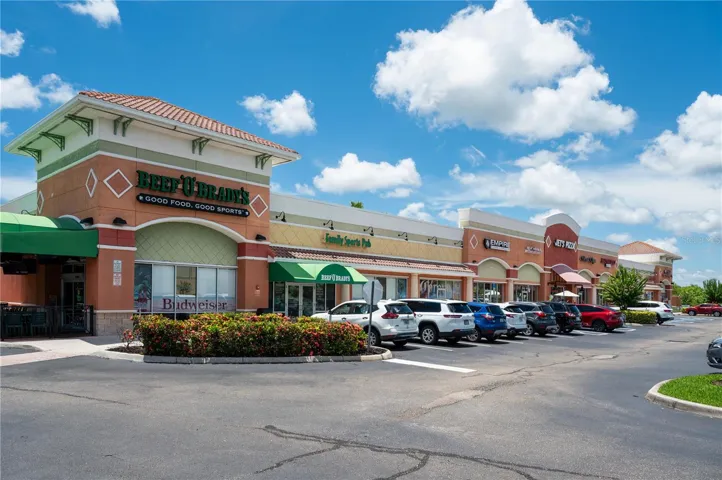 Nearby shopping and dining options provide added convenience for residents.