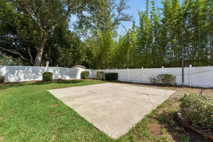 This huge slab in the backyard is perfect for creating a firepit surrounded by chairs for those crisp winter nights!