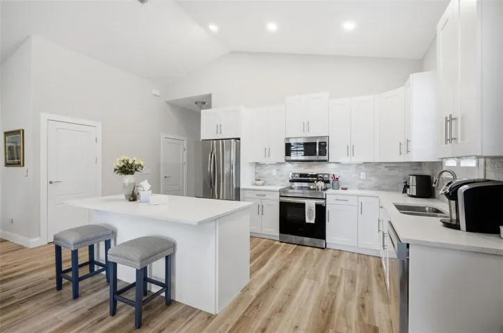 Kitchen island from dining area