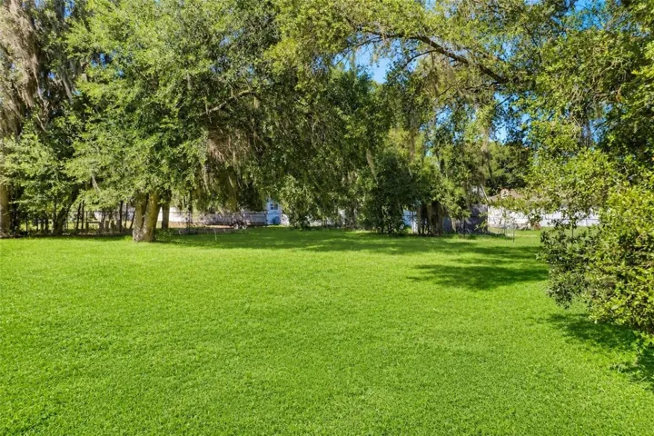 Fenced back yard.