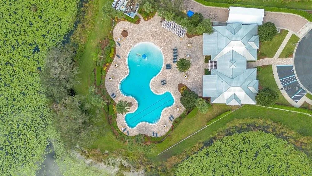 Pool area from above