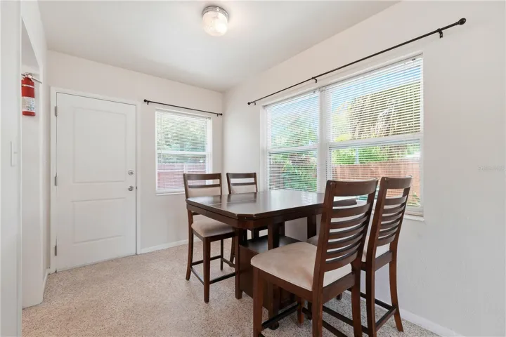 Dining area; back door