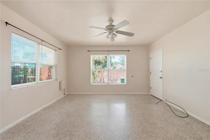 Living space; front door