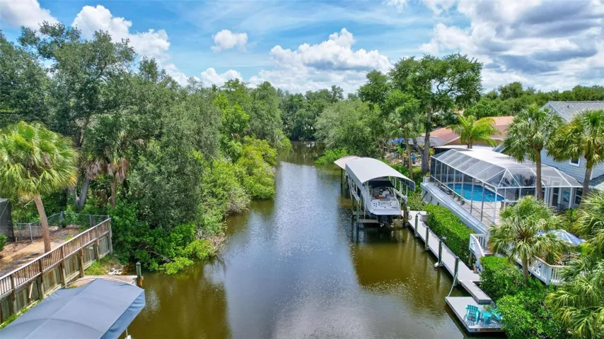 Quiet deep water canal.