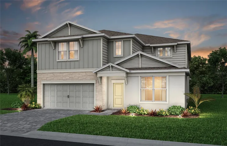 Exterior Design. Artistic rendering for this new construction home. Pictures are for illustrative purposes only. Elevations, colors and options may vary.