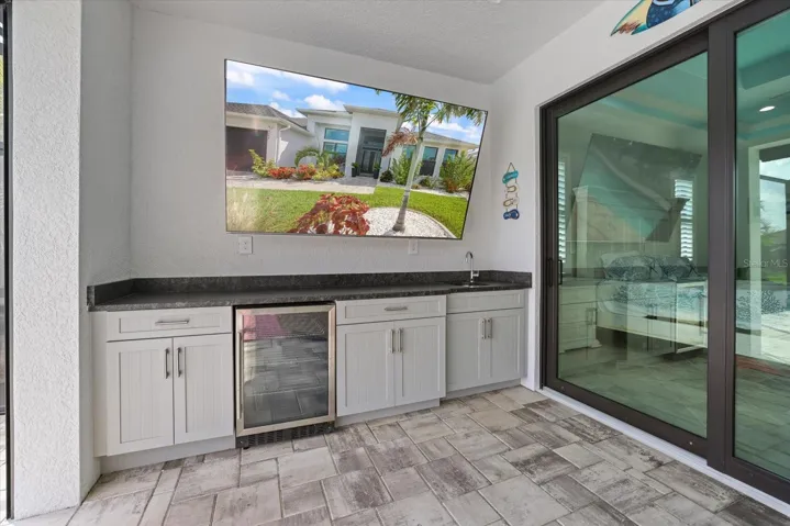 Built is Kitchen with Beverage Refrigerator