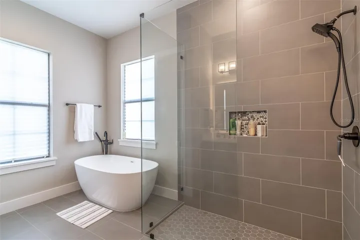Primary bath with lots of natural light.