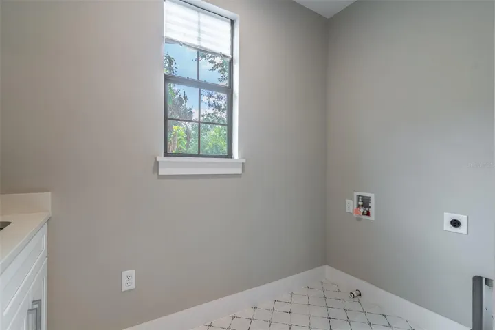 Laundry room has a window!