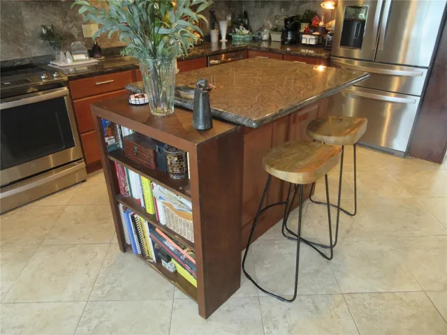 Granite Topped Island Work Station.