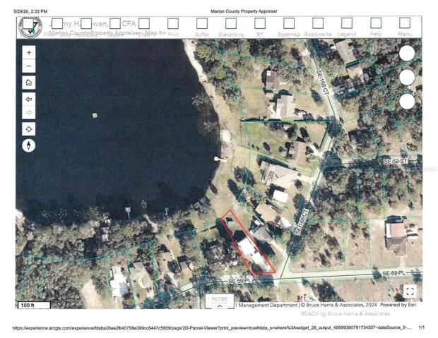 aeriel view / home outlined in red