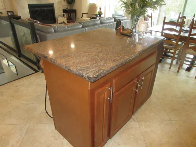 Granite Topped Island Work Station.