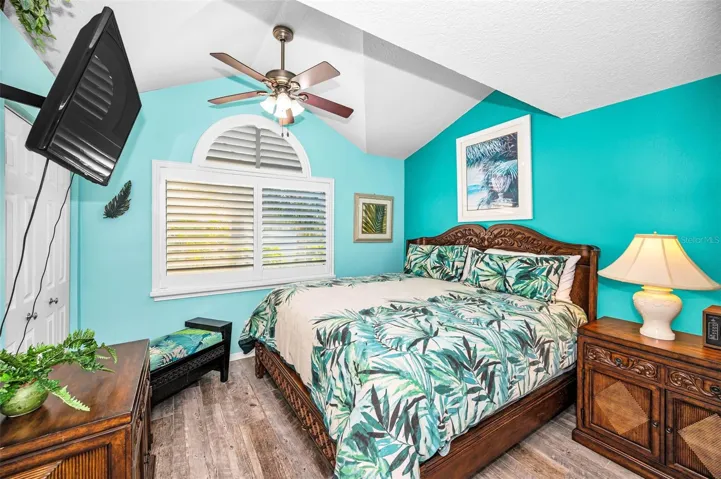 Well appointed main level, secondary bedroom with a bright, coastal feel