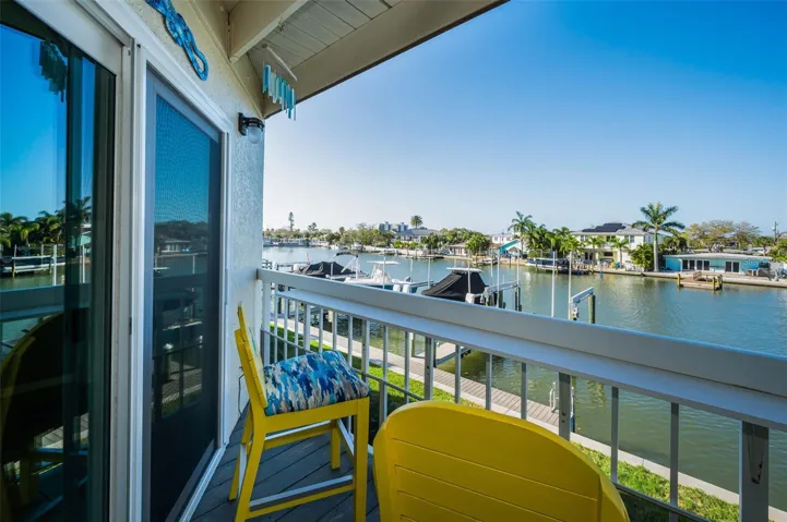 Main level (2nd Floor) waterfront balcony overlooking the waterfront