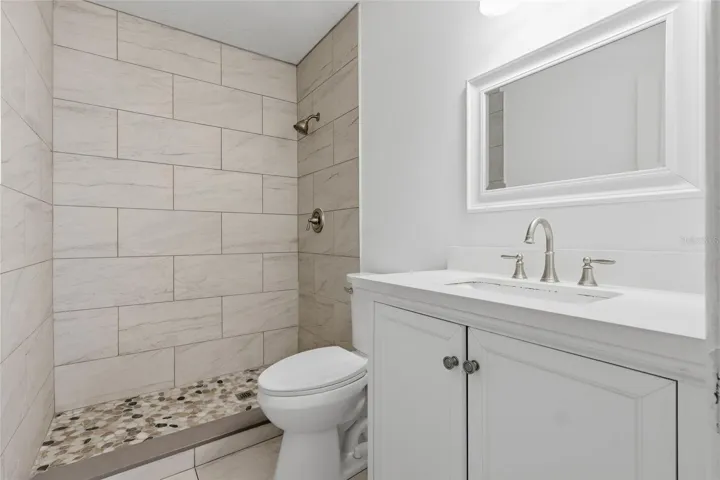 Bathroom off of the living room.