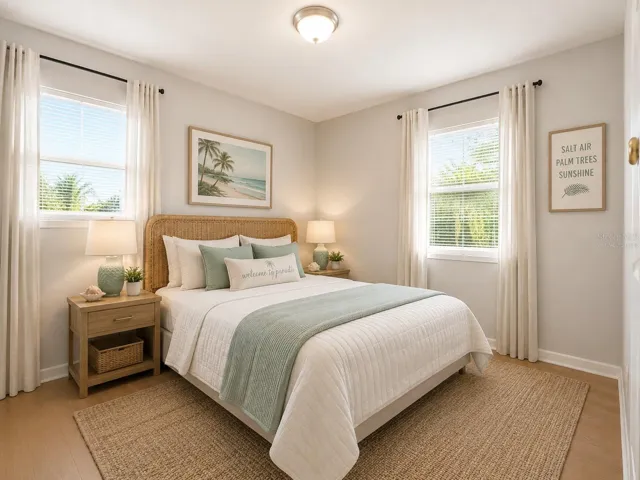 Second bedroom virtually staged.