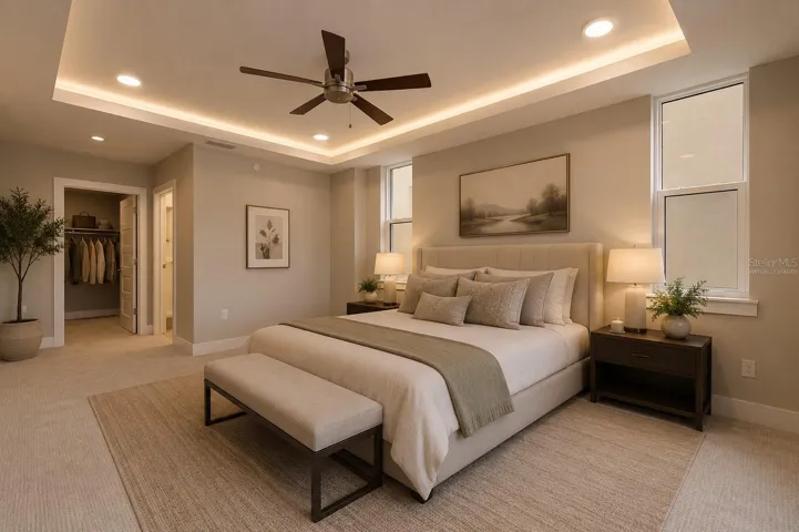 Virtually Staged Primary Bedroom
