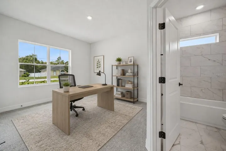 Virtually Staged Bedroom 2 w/En Suite Bathroom