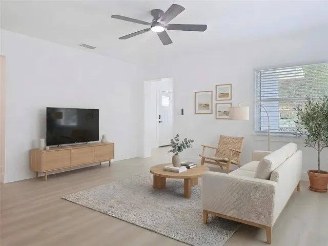 Living area virtually staged