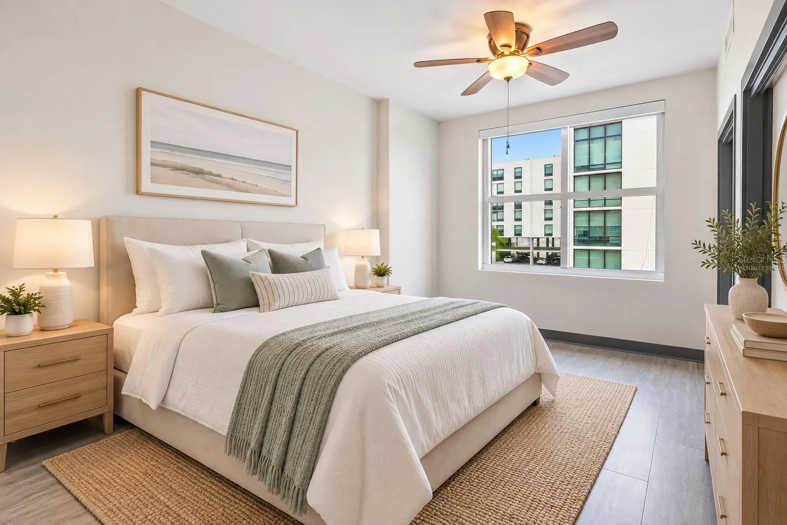 Virtually staged bedroom