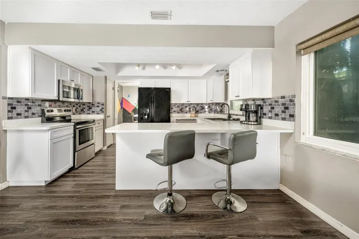 Kitchen with bar seating
