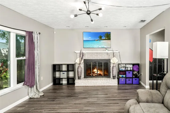 Living room fireplace